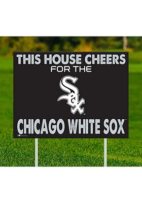Chicago White Sox This House Cheers For Yard Sign - Black