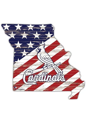 St Louis Cardinals 12 Inch USA State Cutout Sign