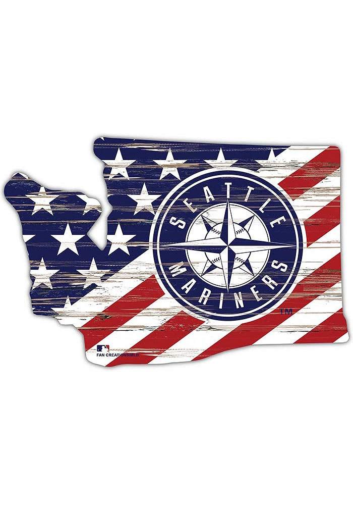 Seattle Mariners 12 Inch USA State Cutout Sign