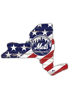 New York Mets 12 Inch USA State Cutout Sign