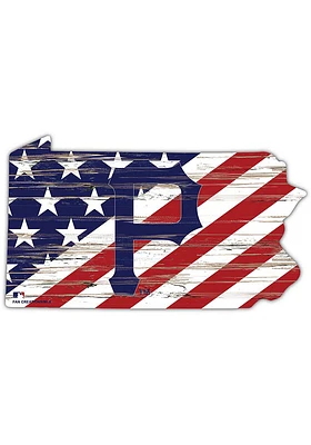 Pittsburgh Pirates 12 Inch USA State Cutout Sign