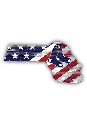 Boston Red Sox 12 Inch USA State Cutout Sign