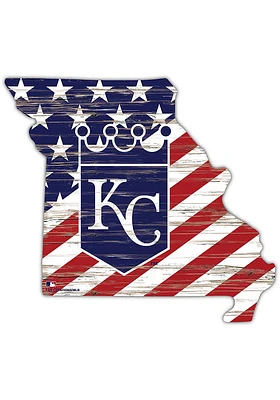 Kansas City Royals 12 Inch USA State Cutout Sign - Blue