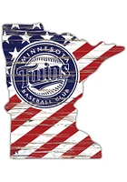 Minnesota Twins 12 Inch USA State Cutout Sign