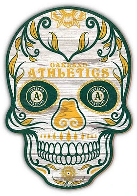 Oakland Athletics 12 Inch Sugar Skull Sign