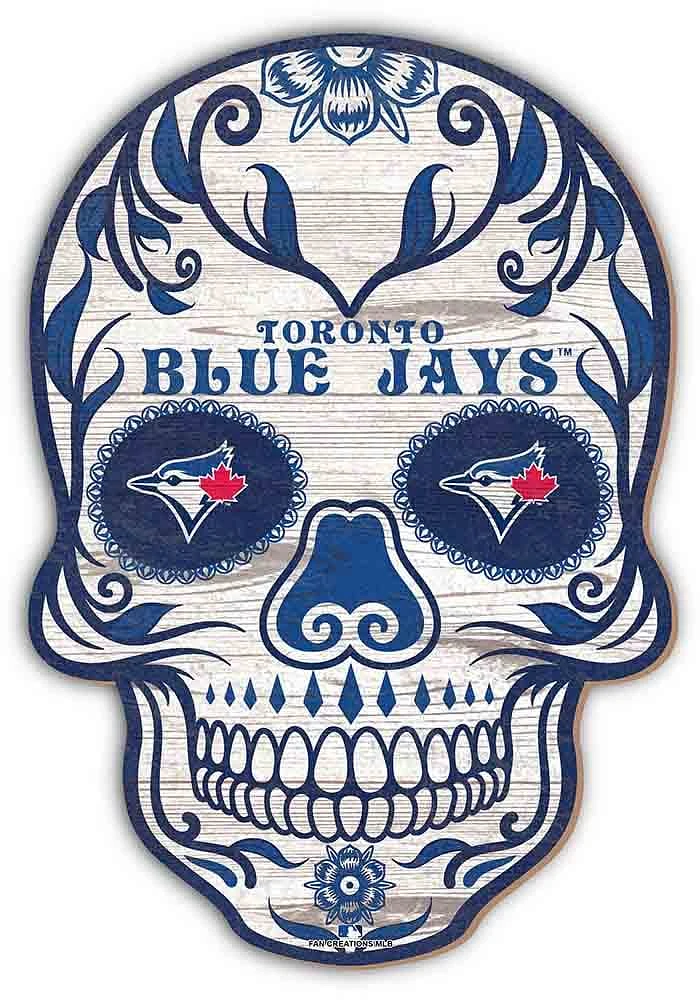 Toronto Blue Jays 12 Inch Sugar Skull Sign