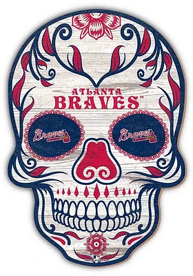 Atlanta Braves 12 Inch Sugar Skull Sign
