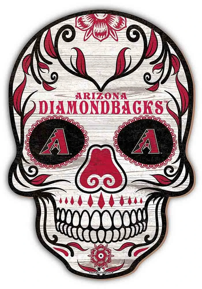 Arizona Diamondbacks 12 Inch Sugar Skull Sign