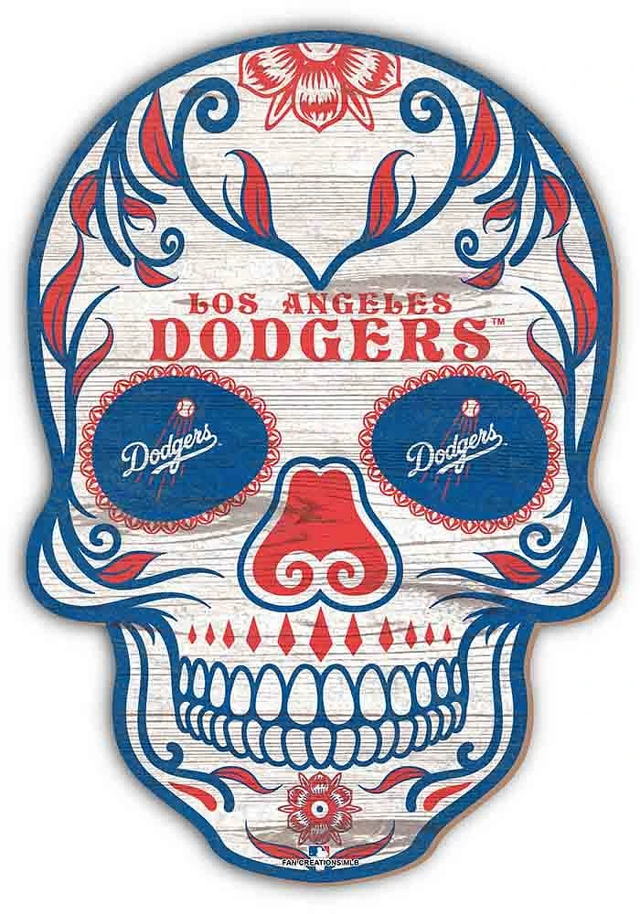 Los Angeles Dodgers 12 Inch Sugar Skull Sign