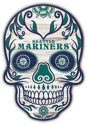 Seattle Mariners 12 Inch Sugar Skull Sign