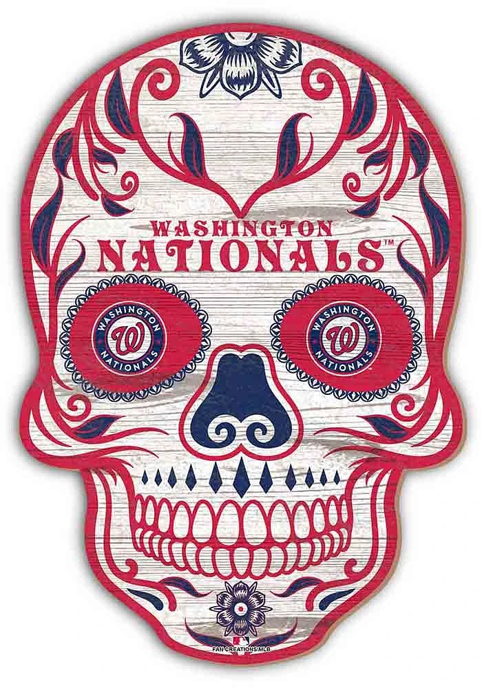 Washington Nationals 12 Inch Sugar Skull Sign