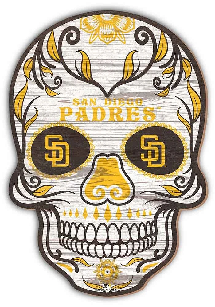 San Diego Padres 12 Inch Sugar Skull Sign