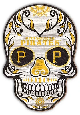 Pittsburgh Pirates 12 Inch Sugar Skull Sign