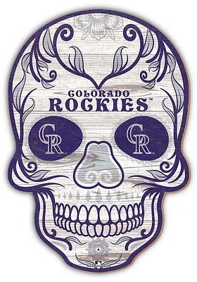 Colorado Rockies 12 Inch Sugar Skull Sign
