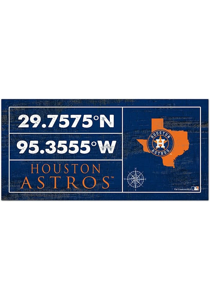 Houston Astros Horizontal Coordinate Sign
