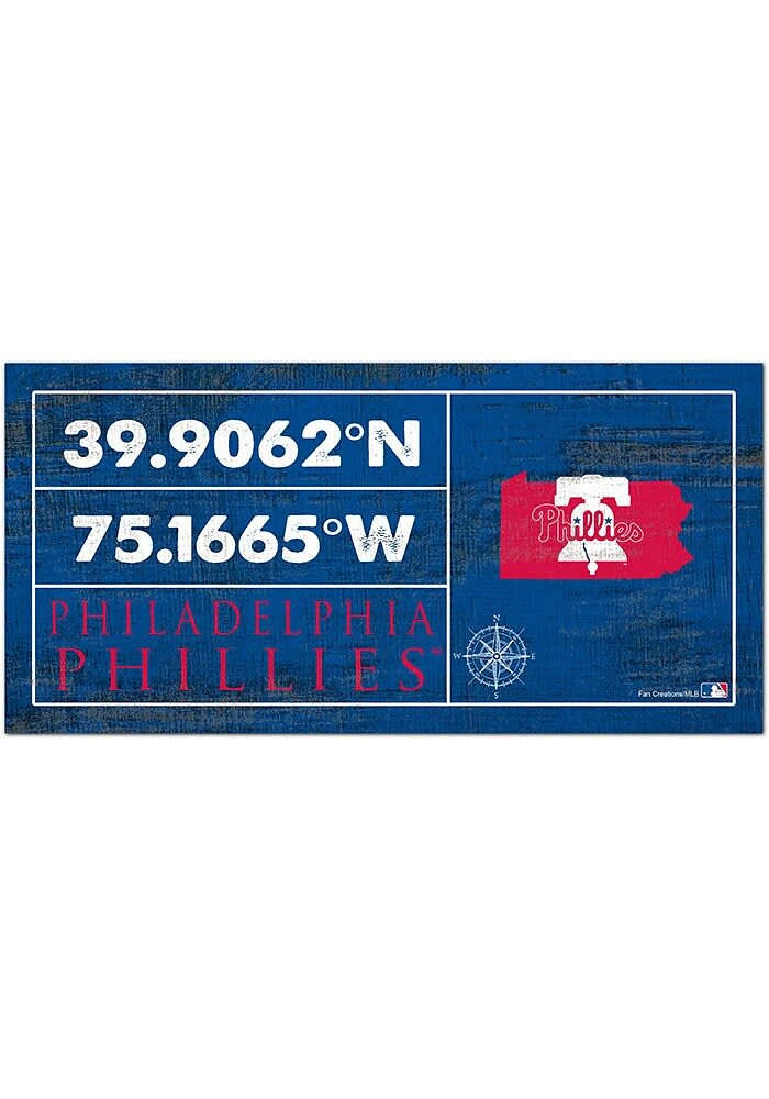 Philadelphia Phillies Horizontal Coordinate Sign