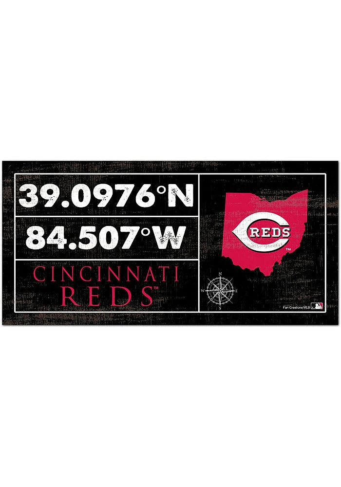 Cincinnati Reds Horizontal Coordinate Sign