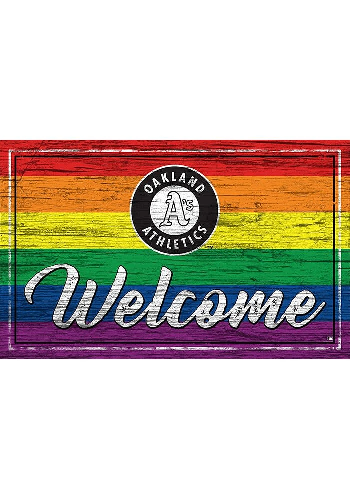 Oakland Athletics Welcome Pride Sign