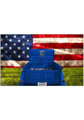 Kansas City Royals Patriotic Retro Truck Sign - Blue