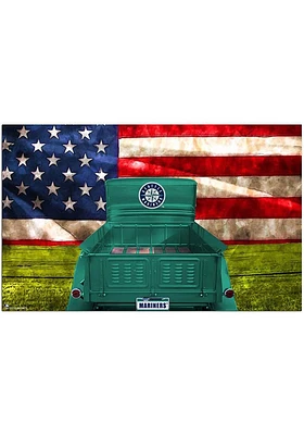Seattle Mariners Patriotic Retro Truck Sign