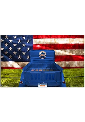 New York Mets Patriotic Retro Truck Sign