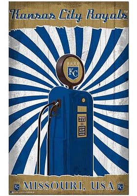 Kansas City Royals Retro Pump Location Sign - Blue