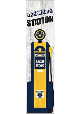 Milwaukee Brewers Retro Pump Leaner Sign