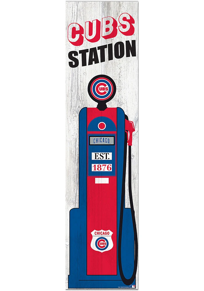 Chicago Cubs Retro Pump Leaner Sign