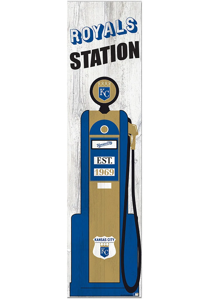 Kansas City Royals Retro Pump Leaner Sign - Blue
