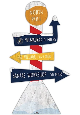 Milwaukee Brewers Holiday Direction Yard Sign - Navy Blue