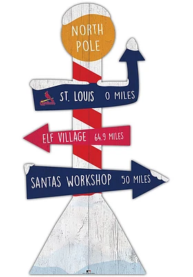 St Louis Cardinals Holiday Direction Yard Sign - Red