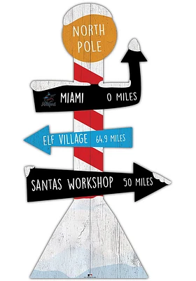 Miami Marlins Holiday Direction Yard Sign - Blue
