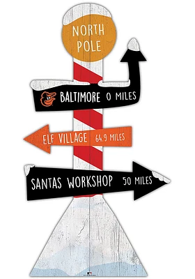 Baltimore Orioles Holiday Direction Yard Sign - Orange