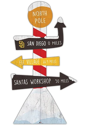 San Diego Padres Holiday Direction Yard Sign - Brown