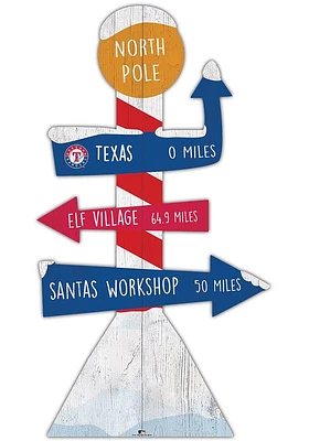 Texas Rangers Holiday Direction Yard Sign - Blue