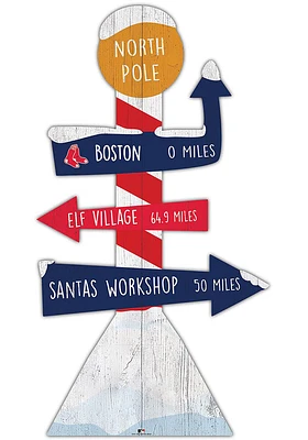 Boston Red Sox Holiday Direction Yard Sign - Red