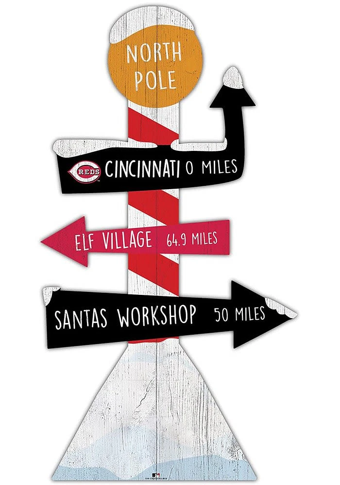 Cincinnati Reds Holiday Direction Yard Sign