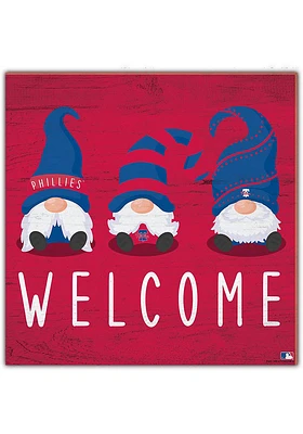 Philadelphia Phillies Welcome Gnomes Sign - Red