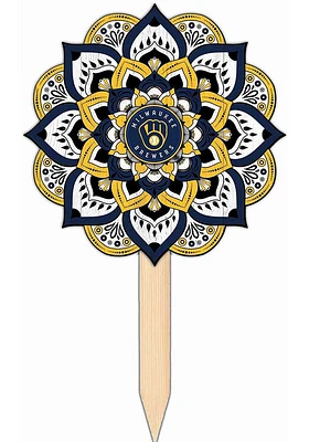 Milwaukee Brewers Mandala Yard Sign - Navy Blue