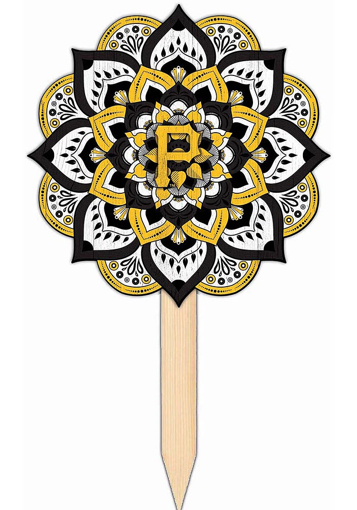 Pittsburgh Pirates Mandala Yard Sign - Black