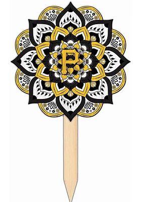 Pittsburgh Pirates Mandala Yard Sign - Black