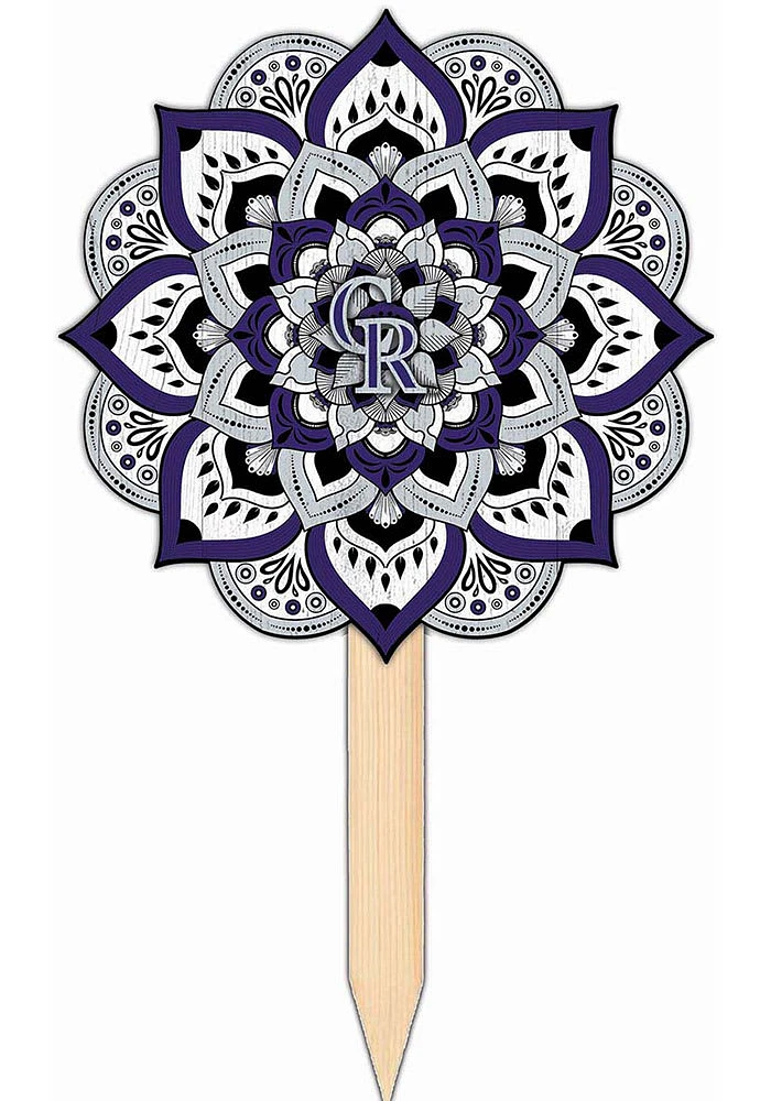 Colorado Rockies Mandala Yard Sign - Purple