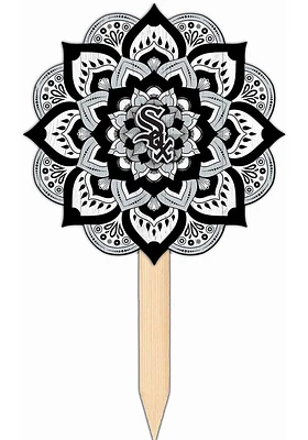 Chicago White Sox Mandala Yard Sign - Black