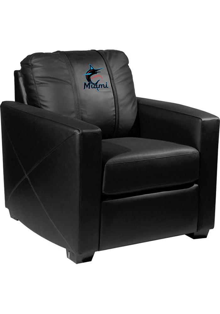 Miami Marlins Faux Leather Club Desk Chair - Black