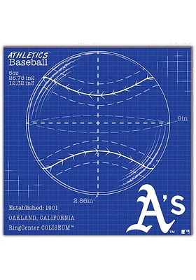 Oakland Athletics Ball Blueprint Sign