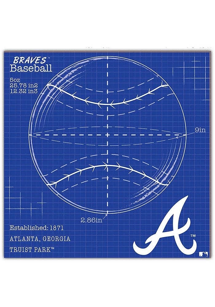 Atlanta Braves Ball Blueprint Sign