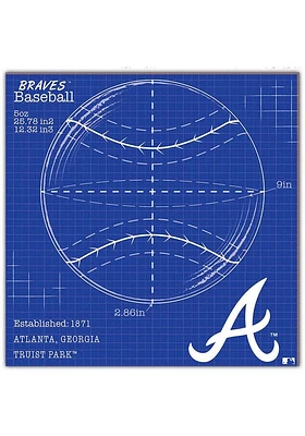 Atlanta Braves Ball Blueprint Sign