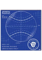 Milwaukee Brewers Ball Blueprint Sign