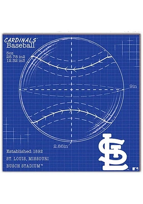 St Louis Cardinals Ball Blueprint Sign