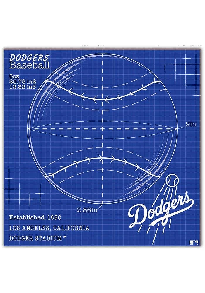 Los Angeles Dodgers Ball Blueprint Sign